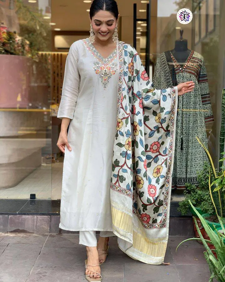 KF 4045 Kalaai Viscose Chander Kurti With Bottom Dupatta Suppliers In India